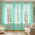 MIULEE Aqua Sheer Curtains 72 Inches Long, 4 Panels Set, Light Filtering Rod by MIULEE