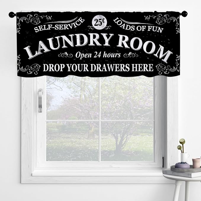 Black Kitchen Curtains Laundry Room Design - Image 7