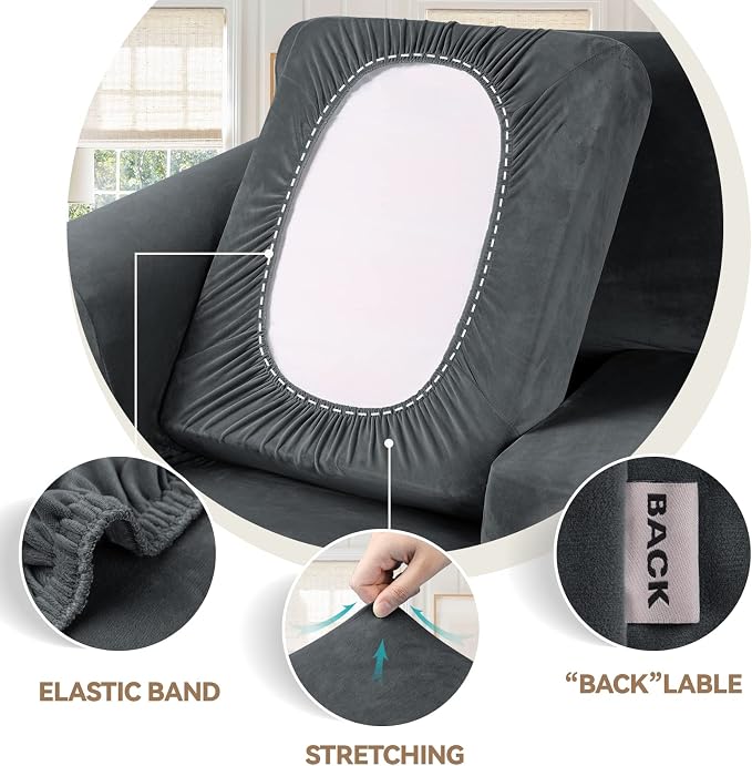 WEERRW Velvet Stretch Chair Sofa Slipcover - Image 3