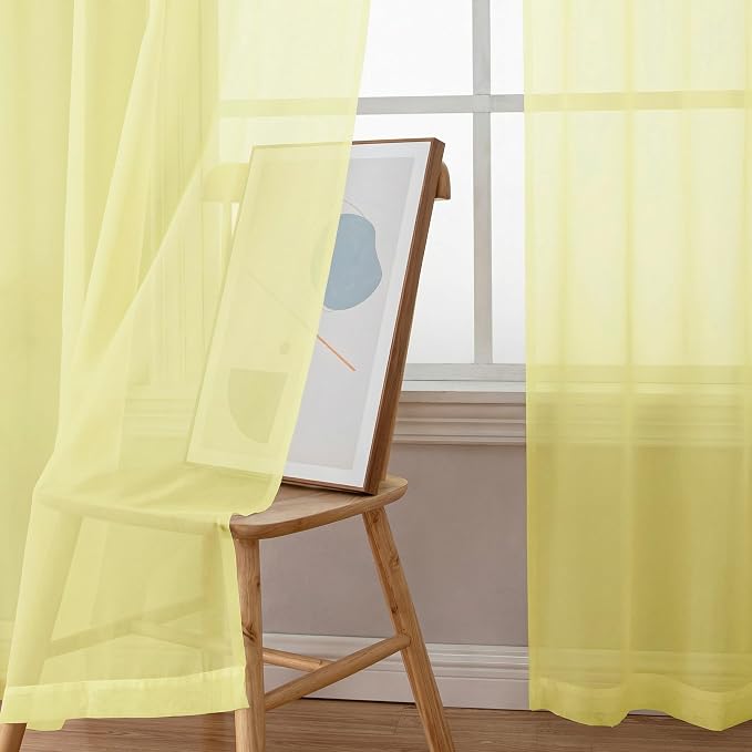 OWENIE Sheer Curtains 96 inches Long 2 Panels Set - Image 5