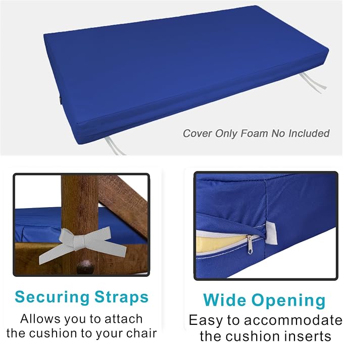 NettyPro Patio Bench Swing Loveseat Cushion Covers, Water Resistant UV - Image 4