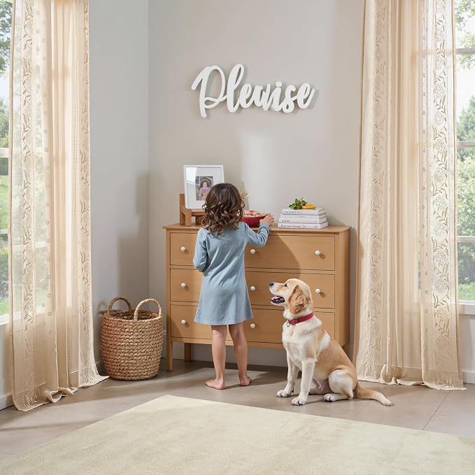 jinchan Winslow Beige Sheer Curtains 84 Inch - Image 3