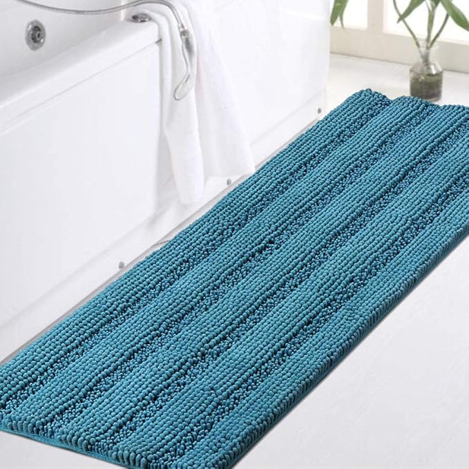 Turquoize Bathroom Rug Non Slip Chenille Bath Mat by Turquoize