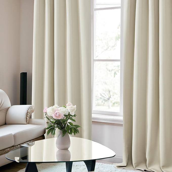 Deconovo Blackout Curtains, Thermal Insulated, W42 x L72 2 Panels, Back Tab - Image 5
