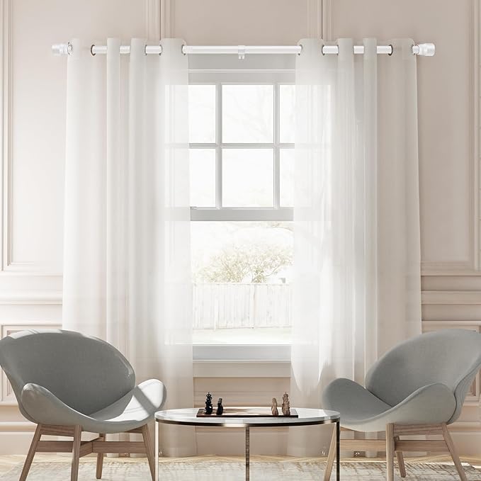 1” Diameter Curtain Rods Itself is 30 to 144 inch 2 Pack Fit 30-142 inch - Image 6