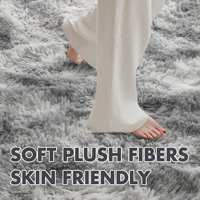 9x12 Ft Extra Large Shag Rugs for Living Room, Tie Dyed Ultra Soft Fluffy Furry - Image 4