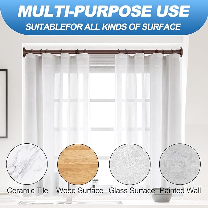 CorkLatta Bronze Shower Curtain Rod 31 to 68 Inch, 1 Inch Diameter Adjustable - Image 5