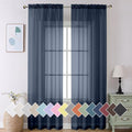Aiyufeng 2 Piece Dark Blue Extra Long Sheer Curtains 120 Inch Length, Light by Aiyufeng