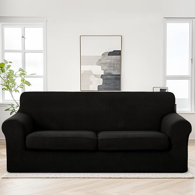 U-NICE HOME 3 Pieces Stretch Couch Cover Sofa Cover Washable Sofa Slipcover - Image 2