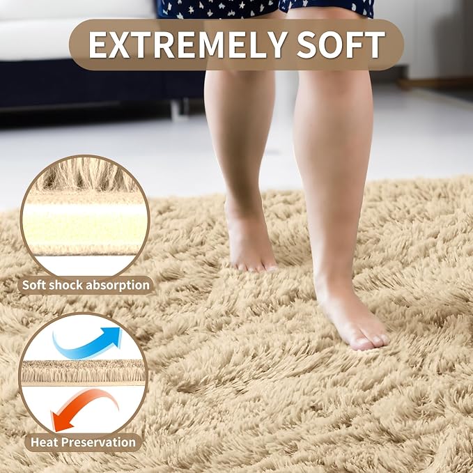 Merelax Soft Modern Indoor Large Shaggy Rug - Image 5
