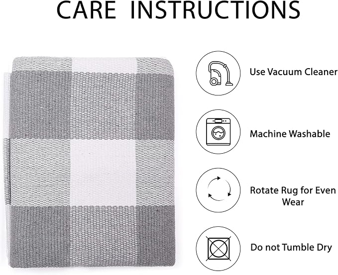IOHOUZE Buffalo Plaid Checkered Rug 27.5" X 43" Front Door Mats, Washable Area - Image 5