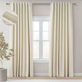 Topfinel 100 Inch Long Ivory White Black Out Custom Drapery Panels, Ceiling by Topfinel