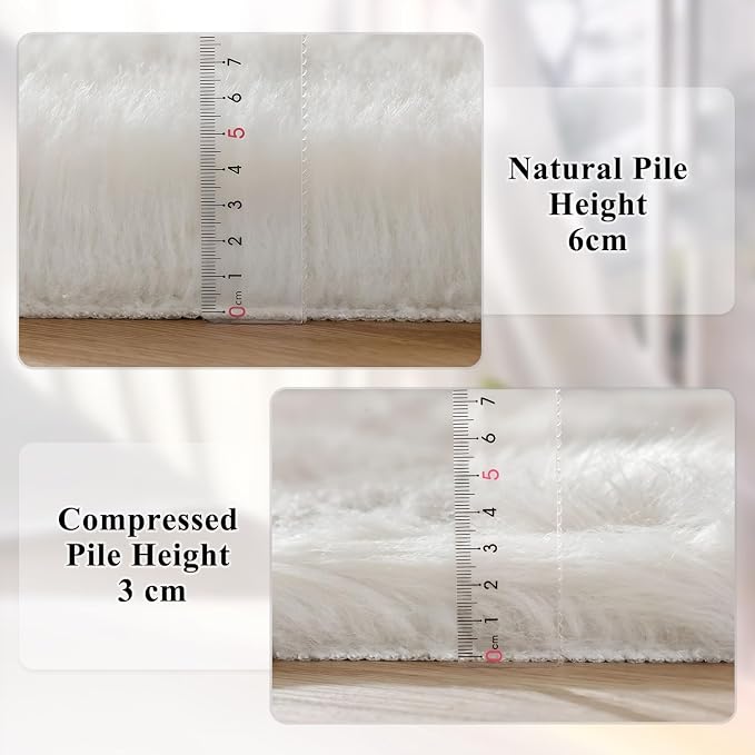 ORINOVA White Fluffy Faux Fur Rugs - Image 4