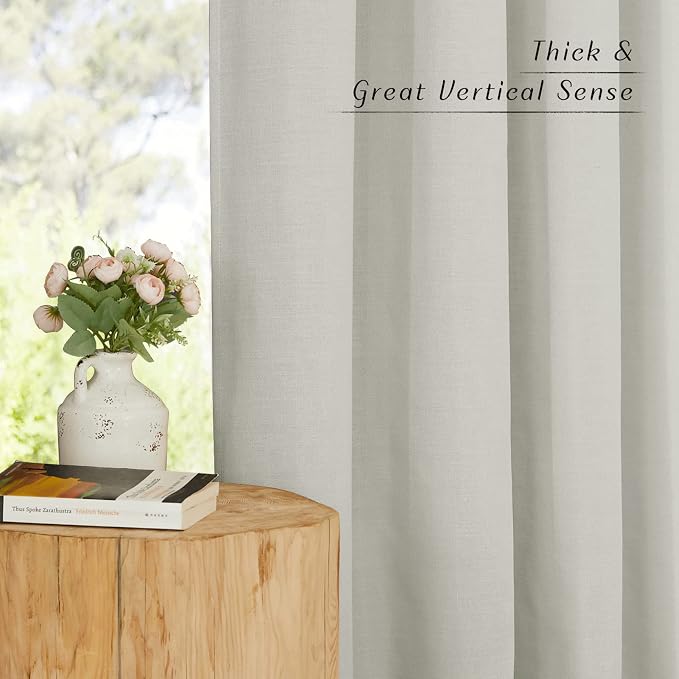 NICETOWN Flax Gray Linen Curtains - Image 3