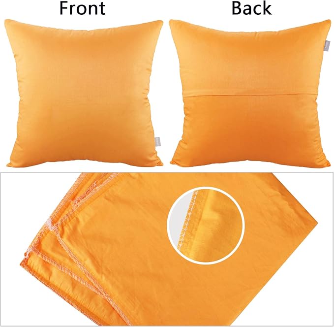 4-Pack 100% Cotton Comfortable Solid Decorative Throw Pillow Case Square - Image 6