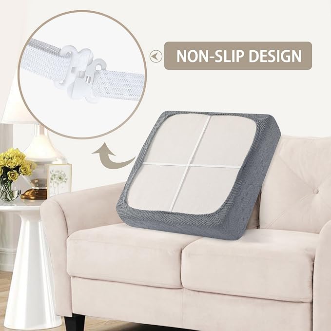 SearchI Stretch Jacquard Sofa Couch Cushion Covers Replacement Reversible - Image 5