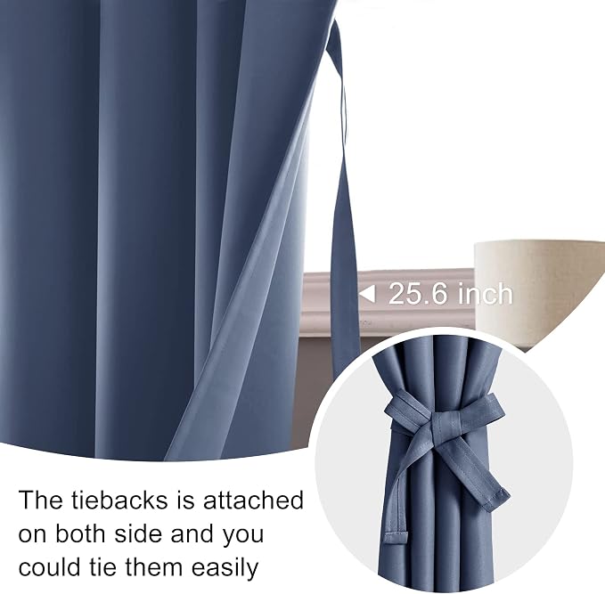 JIUZHEN Dusty Blue Blackout Curtains - Image 5