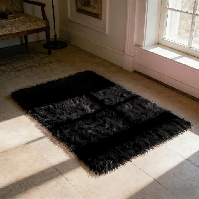 Ultra Soft Faux Fur Rug, Fluffy Shaggy 2 x 3 Ft Small Area Rug - Image 4