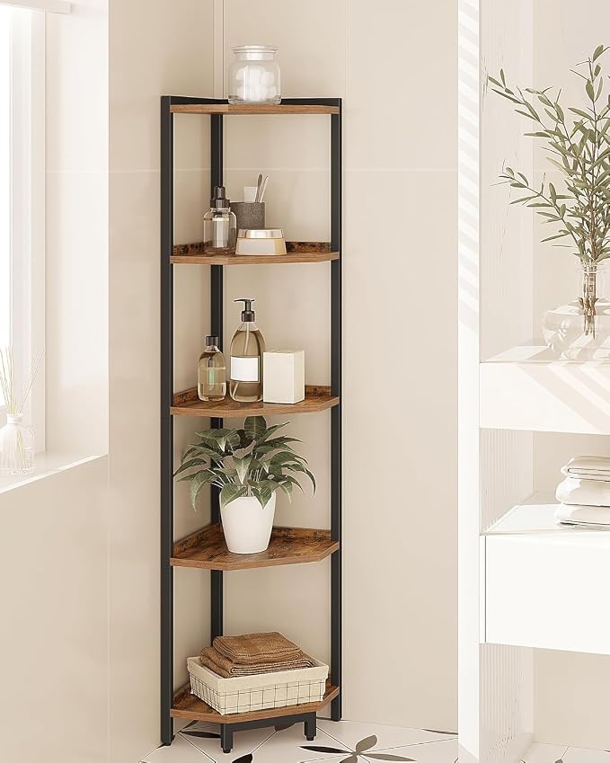 Hzuaneri Corner Shelf Stand, Corner Bookshelf, Storage Standing Shelf Unit - Image 6