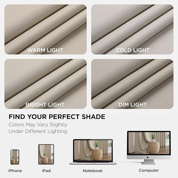 Joydeco Blackout Curtains 90 Inches Long 2 Panels Set, Thermal Insulated Long - Image 5