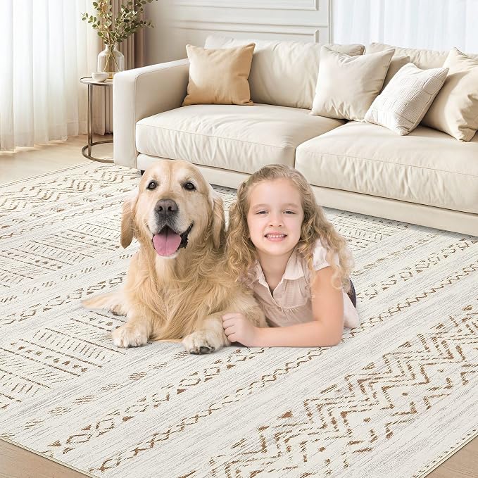 cotiled 5x8 Area Rug Living Room: Washable Boho Rugs - Image 5