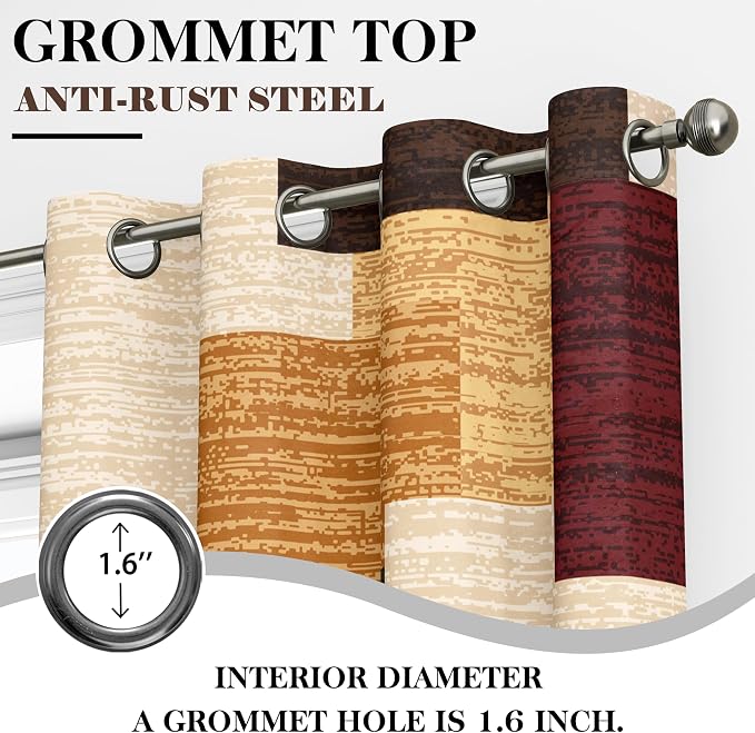 Tyrot Brown Red Vintage 100% Blackout Curtains - Image 7
