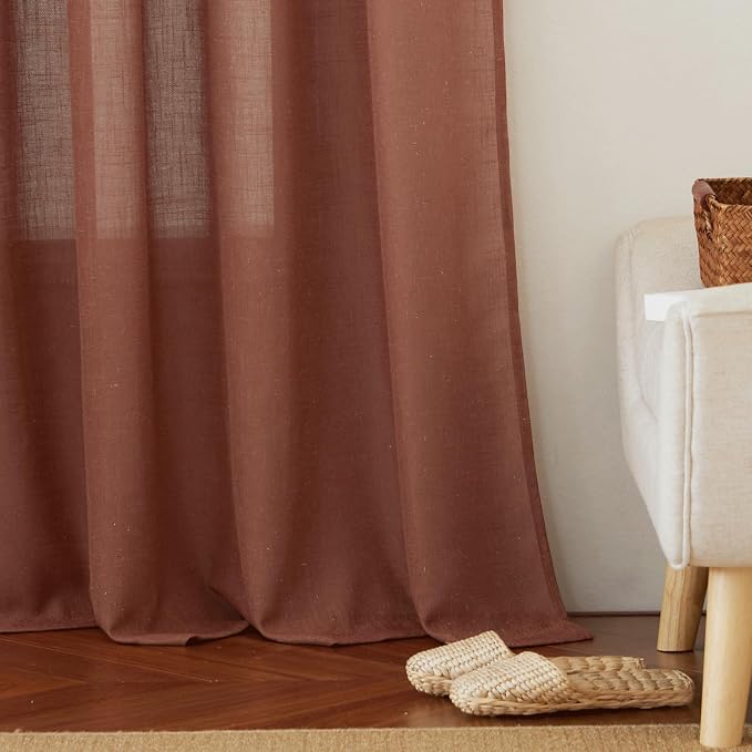 RYB HOME Flax Linen Blend Curtains 90 inches Long - Image 6