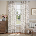 jinchan Linen Floral Curtains 84 Inch Farmhouse Country Flower Drapes Rustic by JINCHAN