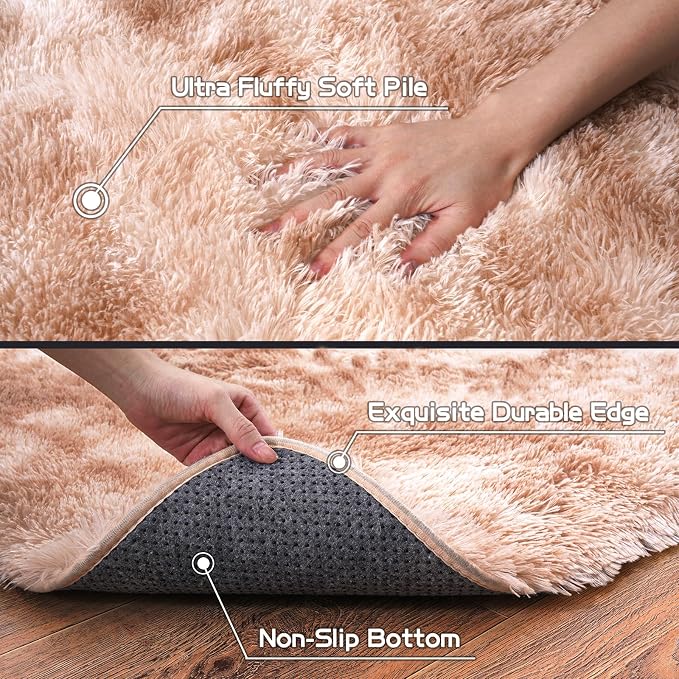 Pionblank Fluffy Runner Rugs for Bedroom 2x6, Modern Shaggy Area Rug for - Image 7
