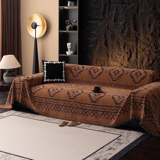 VClife Bohemian Sofa Covers Chenille Couch Cover - Image 2