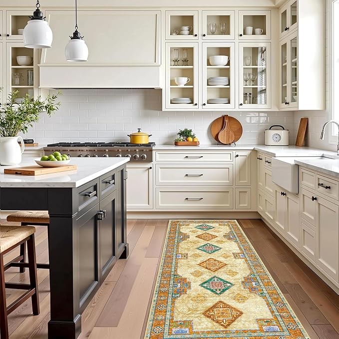 Tritard 100% Non Slip Kitchen Rugs Sets of 3 Washable Boho Kitchen Mats - Image 6
