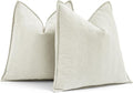 MIULEE Pack of 2 Cream White Decorative Pillow Covers 26x26 Inch Soft Chenille by MIULEE