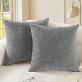 CaliTime Throw Pillow Covers Decorative 18 X 18 Inches Pack of 2 Cozy Chenille by CaliTime