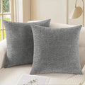 CaliTime Throw Pillow Covers Decorative 26 X 26 Inches Pack of 2 Cozy Chenille by CaliTime