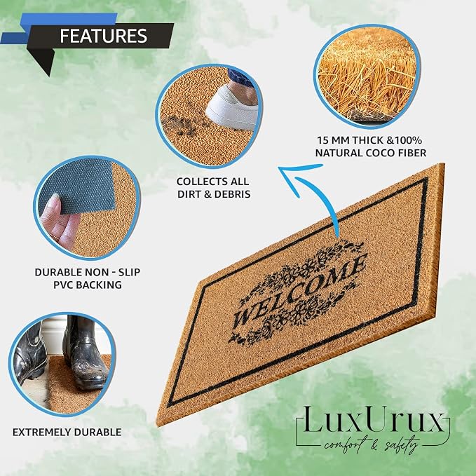 LuxUrux Welcome Mat Outdoor Doormat, - Image 5