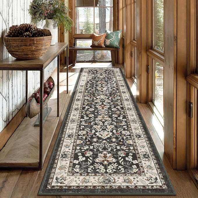 LOKHOM Washable Runner Rug, 2x8 Non Slip Vintage Hallway Runner Rug by LOKHOM