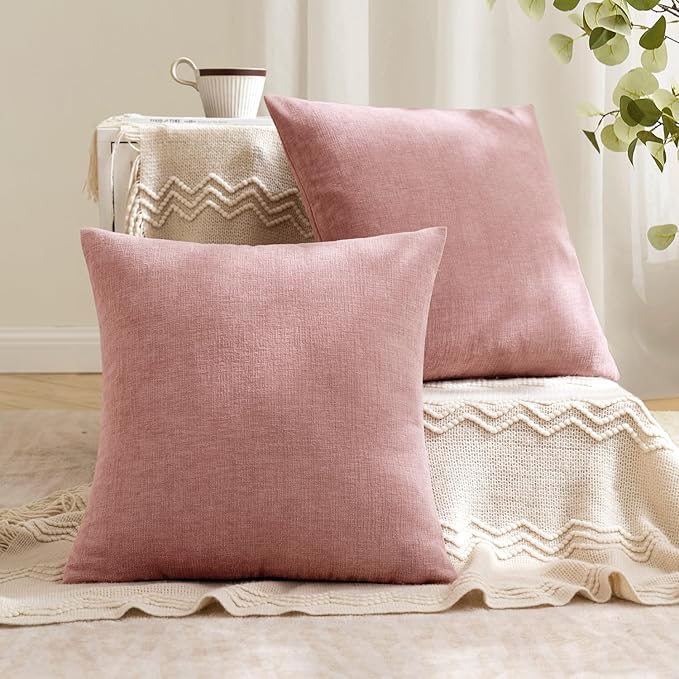 MIULEE Blush Pink Couch Pillow Covers 20x20 Inch - Image 4