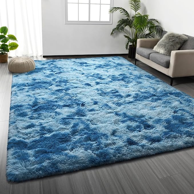 Deerhoo Large Shag Area Rugs 8 x 10, Tie-Dyed Plush Fuzzy Rugs - Image 7