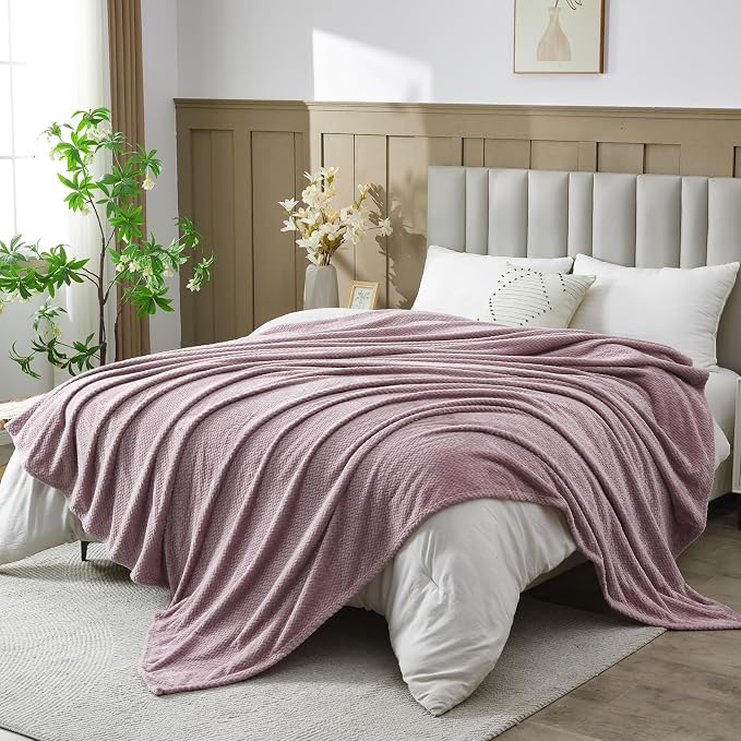 NEWCOSPLAY Super Soft Queen Blanket Light Purple Premium Silky Flannel Fleece - Image 2