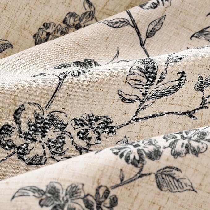 jinchan Ruffled Floral Valance Curtain Shabbychic Linen Window Valance 18 Inch - Image 8