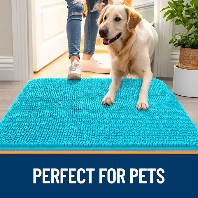 OLANLY Dog Door Mat for Muddy Paws 50x30, Absorbs Moisture and Dirt, Absorbent - Image 6