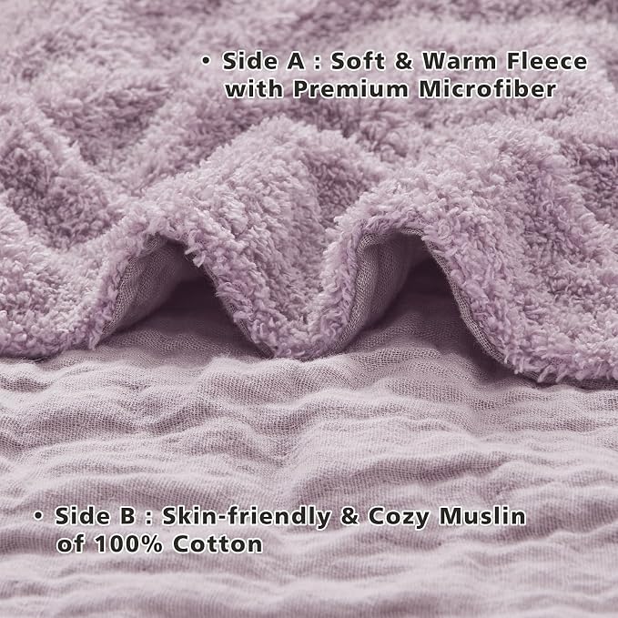 EMME Muslin and Fleece Twin Blanket Reversible - Image 4