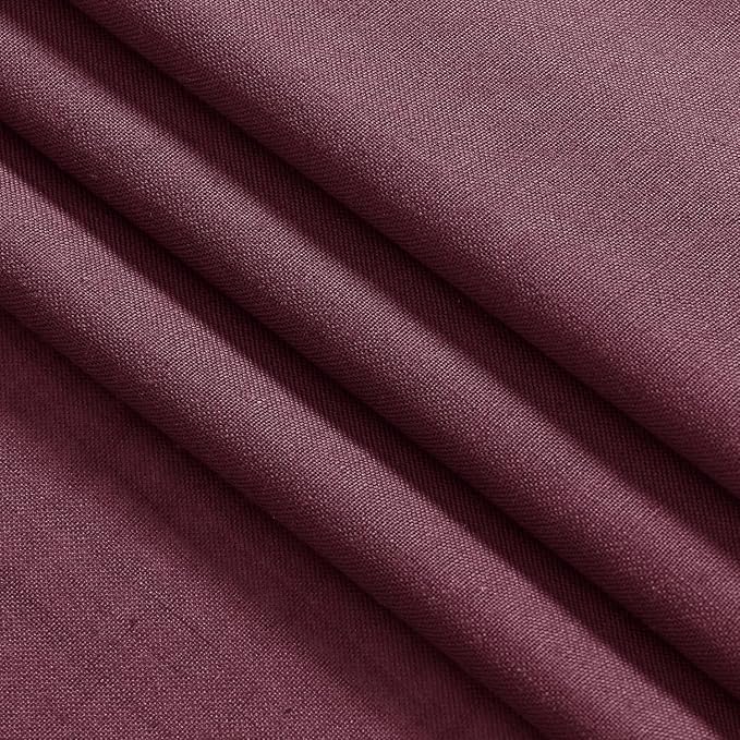 Nanspring Burgundy Linen Curtains 132 Inch Length - Image 9