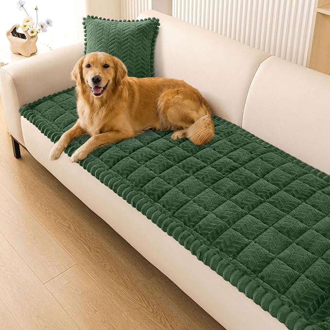 Smiry Non Slip Couch Covers for Dogs, Fuzzy Pet Couch Covers for 3 Cushion Sofa by Smiry