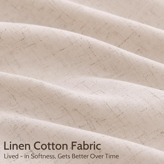 Nanspring Natural White Linen Curtains 108 Inches Long - Image 4