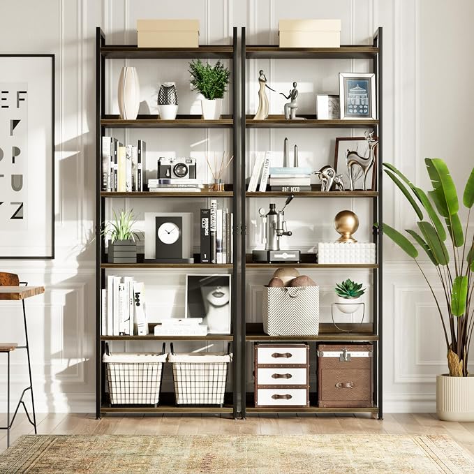 NUMENN Bookshelf, 6 Tier Bookshelves, Home Office Bookcase Shelf Storage - Image 4