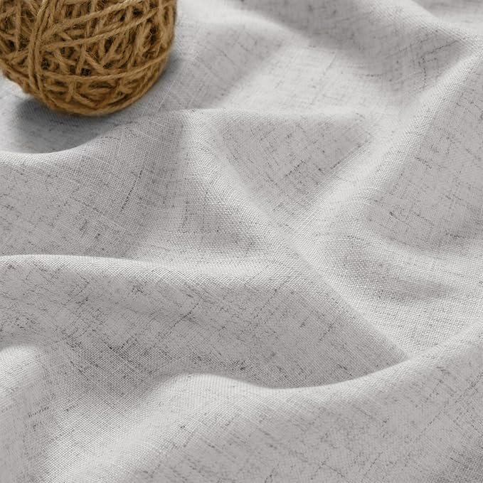 Nanspring Grey Linen Boho Curtains - Image 5