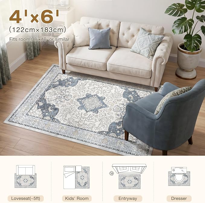 cotiled 4x6 Area Rugs Large Washable Rugs - Image 7