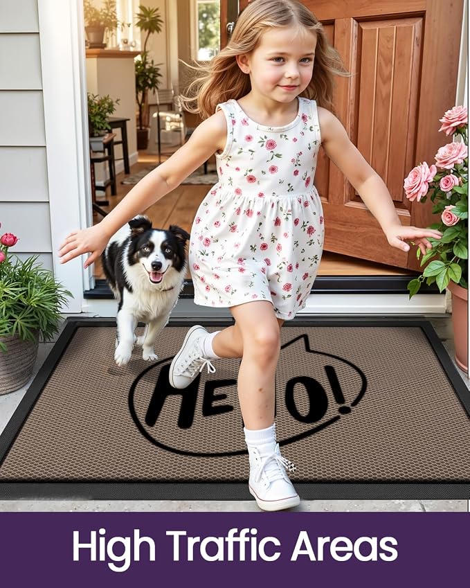 DEXI Front Door Mat Outside Entrance, Non Slip Dirt Trapper Doormat - Image 8