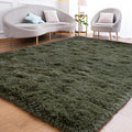 Goideal Fluffy Rug for Bedroom Living Room, 7x10 Olive Green Area Rugs by Goideal